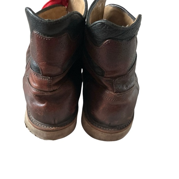 Vintage man Frye brown leather boots with red laces size 13D moto main image 5